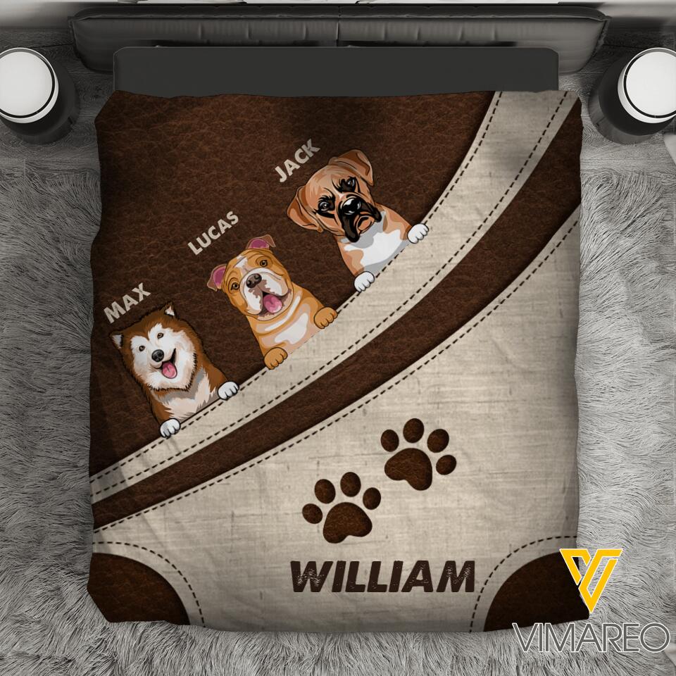 PERSONALIZED DOG LOVERS BEDDING SET NQHC1005