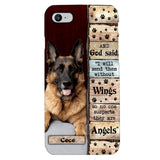PERSONALIZED GOD SAID SEND THEM WITHOUT WINGS DOGS ARE ANGELS UPLOAD PHOTO PHONECASE QTDT1105