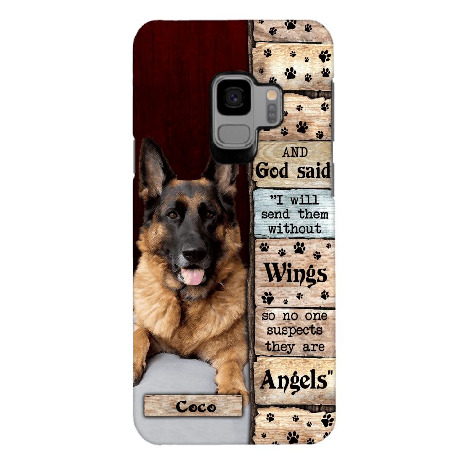PERSONALIZED GOD SAID SEND THEM WITHOUT WINGS DOGS ARE ANGELS UPLOAD PHOTO PHONECASE QTDT1105
