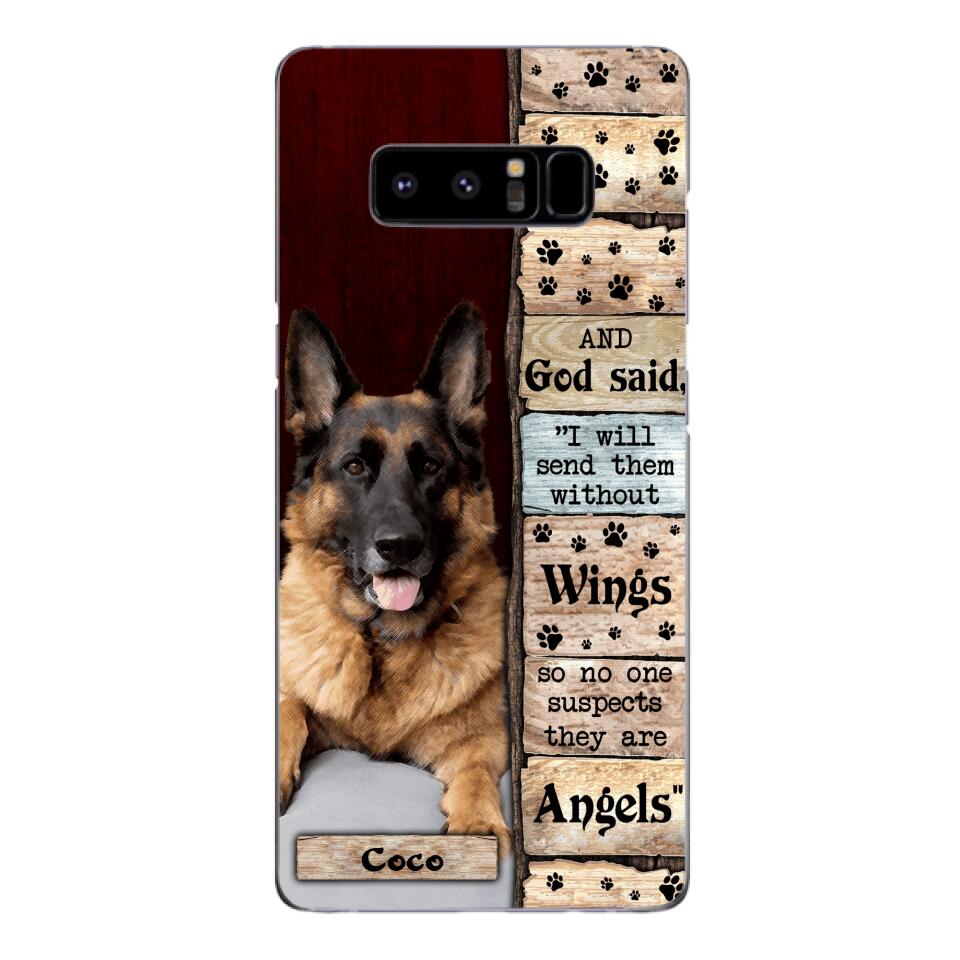 PERSONALIZED GOD SAID SEND THEM WITHOUT WINGS DOGS ARE ANGELS UPLOAD PHOTO PHONECASE QTDT1105