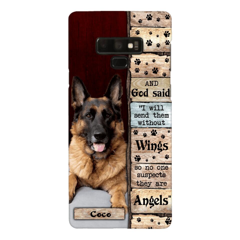PERSONALIZED GOD SAID SEND THEM WITHOUT WINGS DOGS ARE ANGELS UPLOAD PHOTO PHONECASE QTDT1105