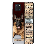 PERSONALIZED GOD SAID SEND THEM WITHOUT WINGS DOGS ARE ANGELS UPLOAD PHOTO PHONECASE QTDT1105
