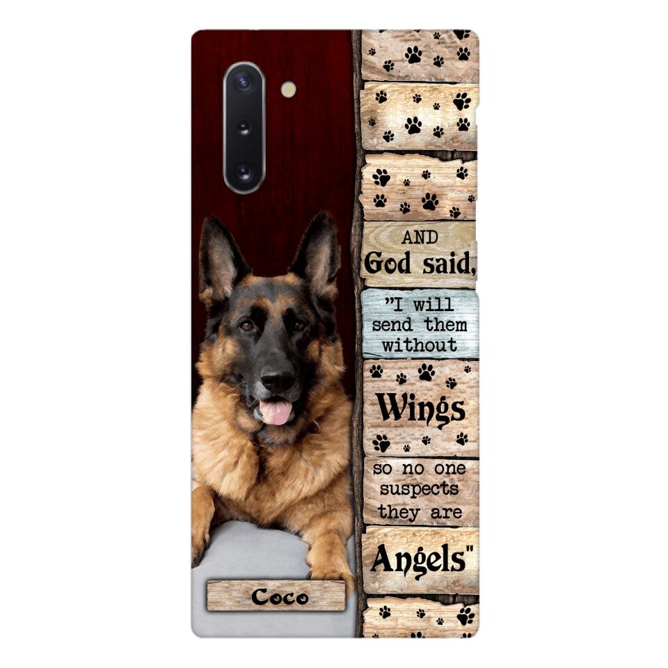 PERSONALIZED GOD SAID SEND THEM WITHOUT WINGS DOGS ARE ANGELS UPLOAD PHOTO PHONECASE QTDT1105