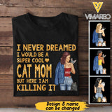 PERSONALIZED CAT MOM DREAMED TSHIRT QTTN1105
