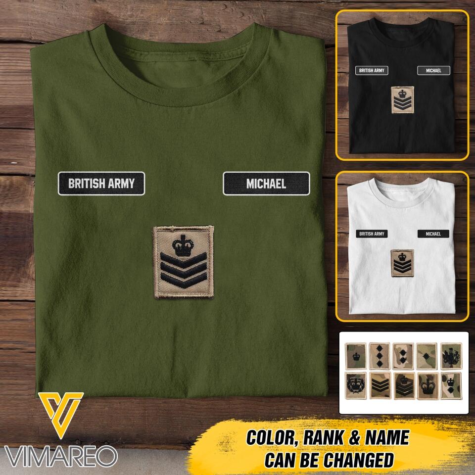 DH Personalized British Army Tshirt Printed DT1205