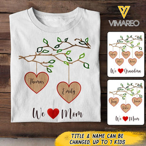PERSONALIZED LOVE GRANDMA OR MOM KID NAME HEART TSHIRT NQDT1105