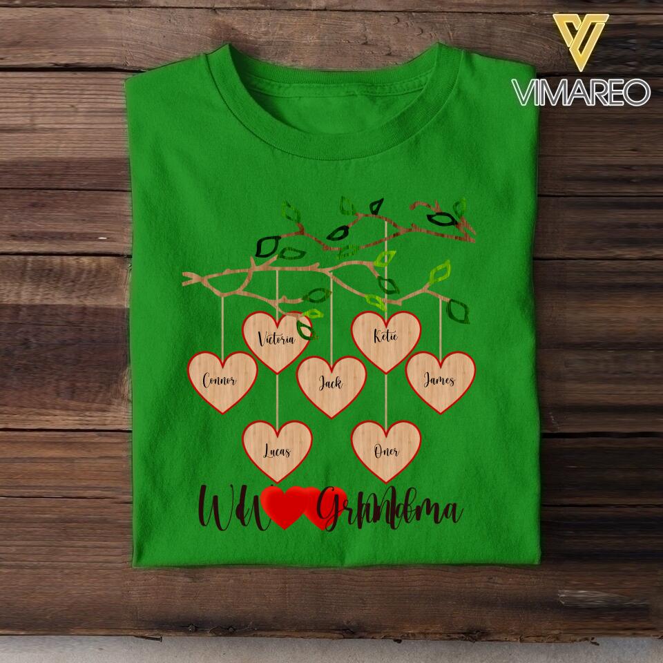 PERSONALIZED LOVE GRANDMA OR MOM KID NAME HEART TSHIRT NQDT1105