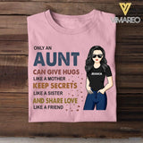 PERSONALIZED ONLY AN AUNT CAN GIVE HUGS LIKE A MOTHER TSHIRT NQHC1105