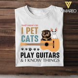 PERSONALIZED THAT'S WHAT I DO I PET CATS PLAY GUITARS TSHIRT QTDT1205