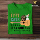 PERSONALIZED THAT'S WHAT I DO I PET CATS PLAY GUITARS TSHIRT QTDT1205