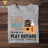 PERSONALIZED THAT'S WHAT I DO I PET CATS PLAY GUITARS TSHIRT QTDT1205