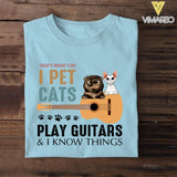 PERSONALIZED THAT'S WHAT I DO I PET CATS PLAY GUITARS TSHIRT QTDT1205