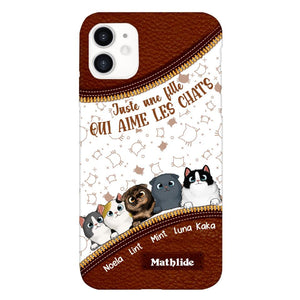 Coque de téléphone personnalisée pour amoureux des chats imprimée 22MAY-DT12