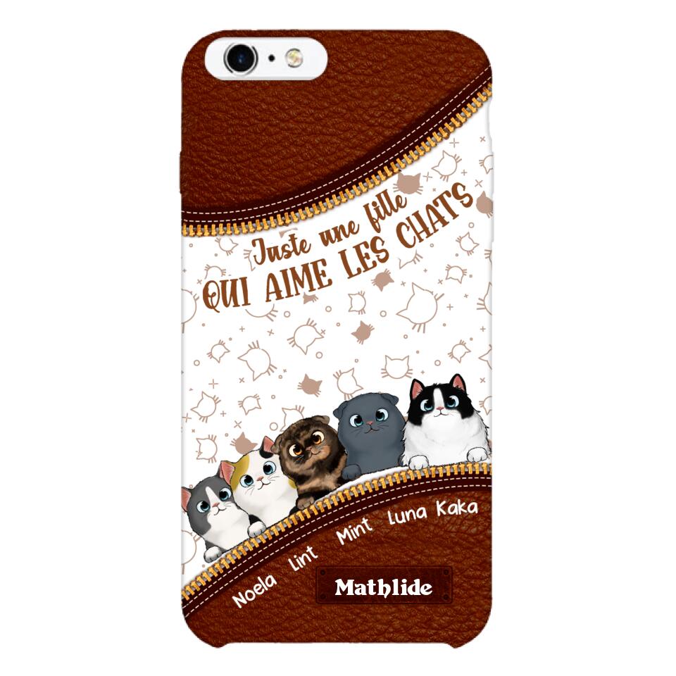Coque de téléphone personnalisée pour amoureux des chats imprimée 22MAY-DT12