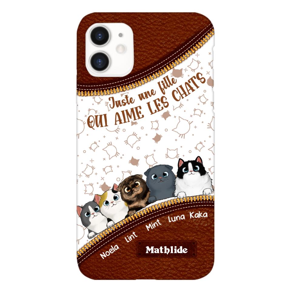 Coque de téléphone personnalisée pour amoureux des chats imprimée 22MAY-DT12