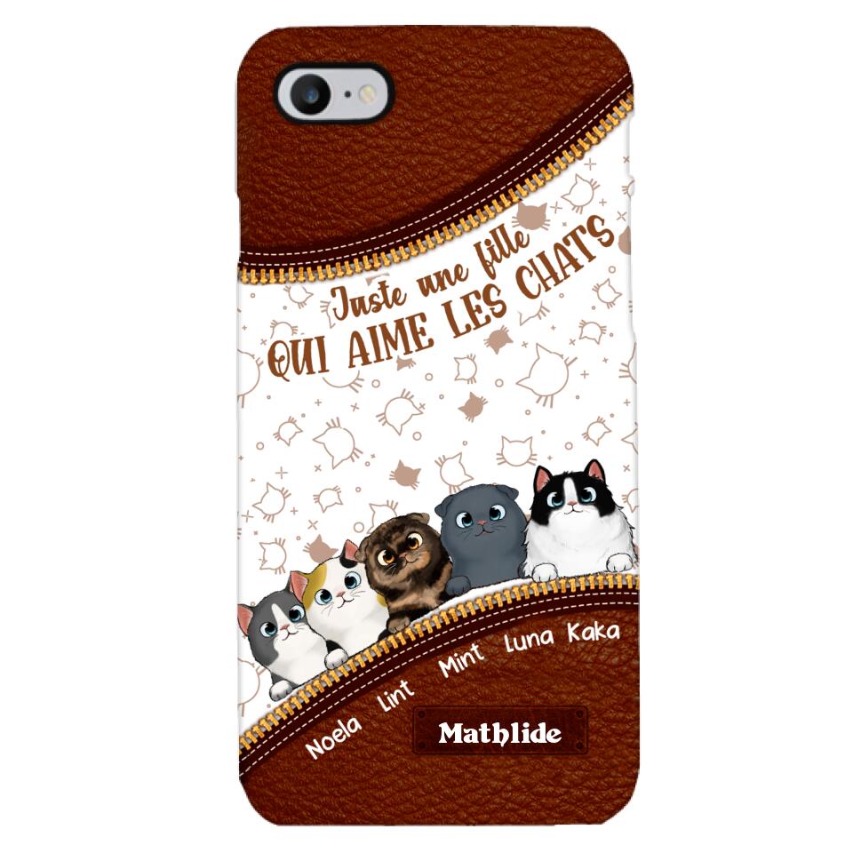 Coque de téléphone personnalisée pour amoureux des chats imprimée 22MAY-DT12