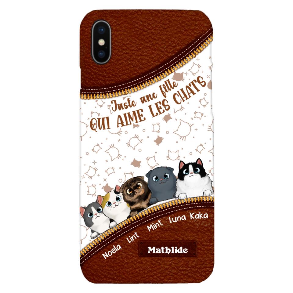 Coque de téléphone personnalisée pour amoureux des chats imprimée 22MAY-DT12