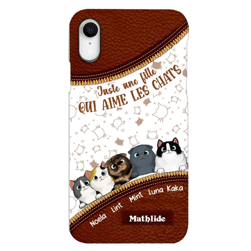 Coque de téléphone personnalisée pour amoureux des chats imprimée 22MAY-DT12