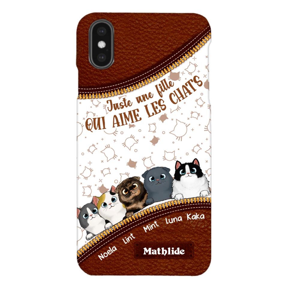 Coque de téléphone personnalisée pour amoureux des chats imprimée 22MAY-DT12