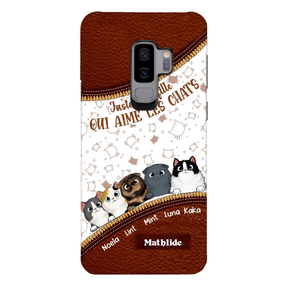 Coque de téléphone personnalisée pour amoureux des chats imprimée 22MAY-DT12