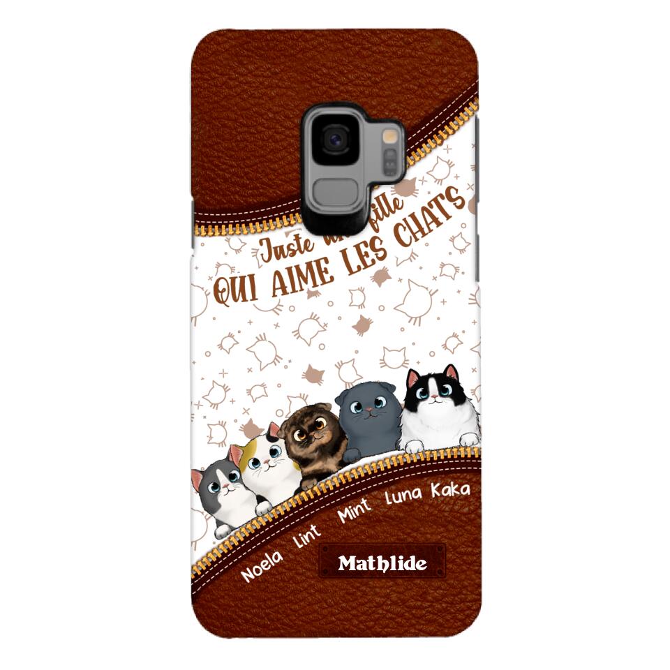 Coque de téléphone personnalisée pour amoureux des chats imprimée 22MAY-DT12