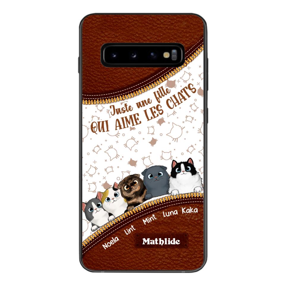 Coque de téléphone personnalisée pour amoureux des chats imprimée 22MAY-DT12