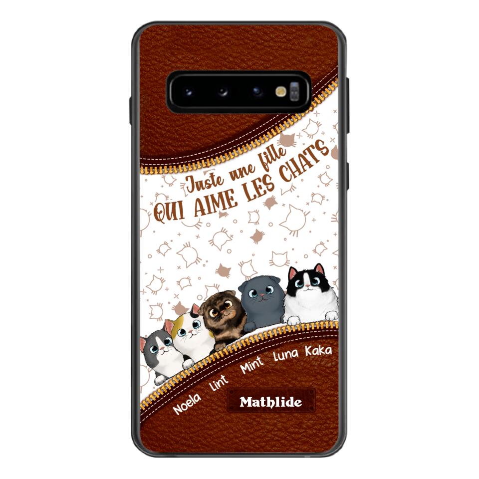 Coque de téléphone personnalisée pour amoureux des chats imprimée 22MAY-DT12