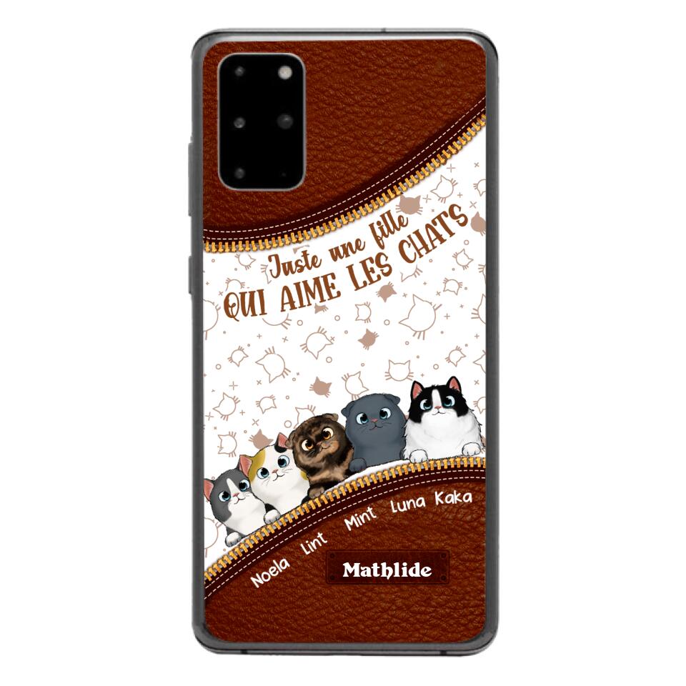Coque de téléphone personnalisée pour amoureux des chats imprimée 22MAY-DT12