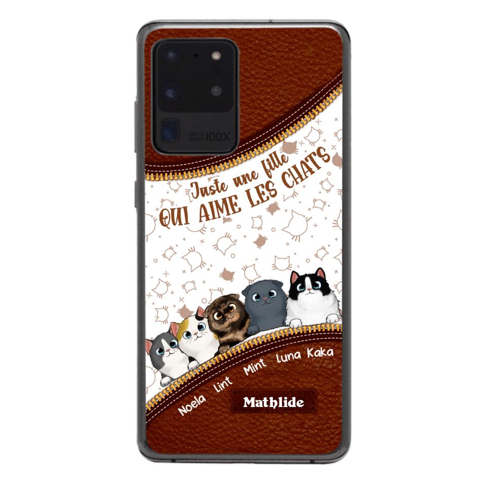 Coque de téléphone personnalisée pour amoureux des chats imprimée 22MAY-DT12