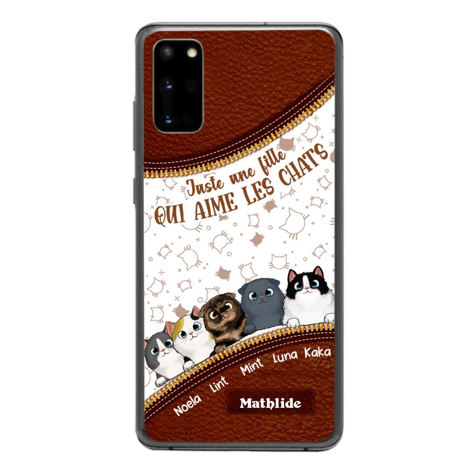 Coque de téléphone personnalisée pour amoureux des chats imprimée 22MAY-DT12