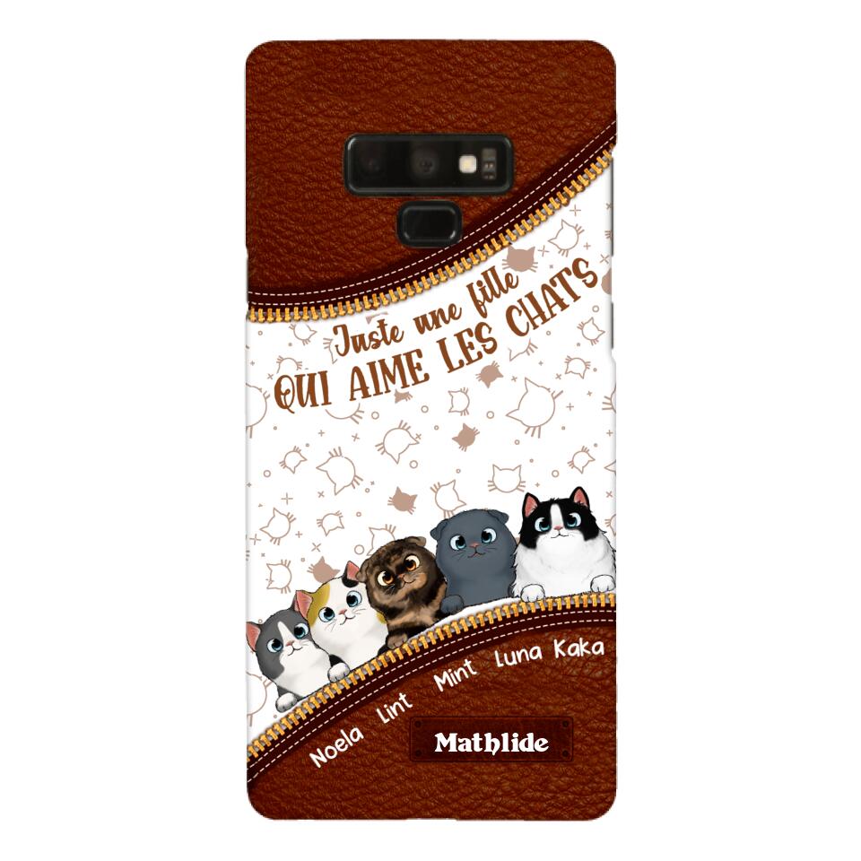 Coque de téléphone personnalisée pour amoureux des chats imprimée 22MAY-DT12