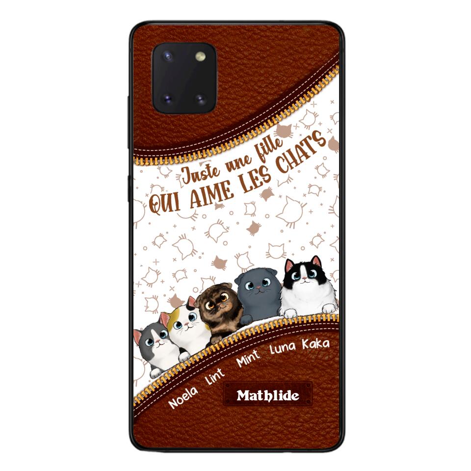 Coque de téléphone personnalisée pour amoureux des chats imprimée 22MAY-DT12