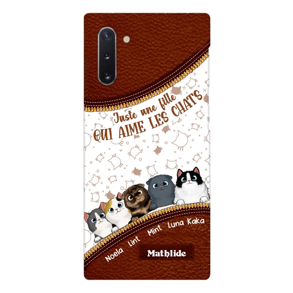 Coque de téléphone personnalisée pour amoureux des chats imprimée 22MAY-DT12