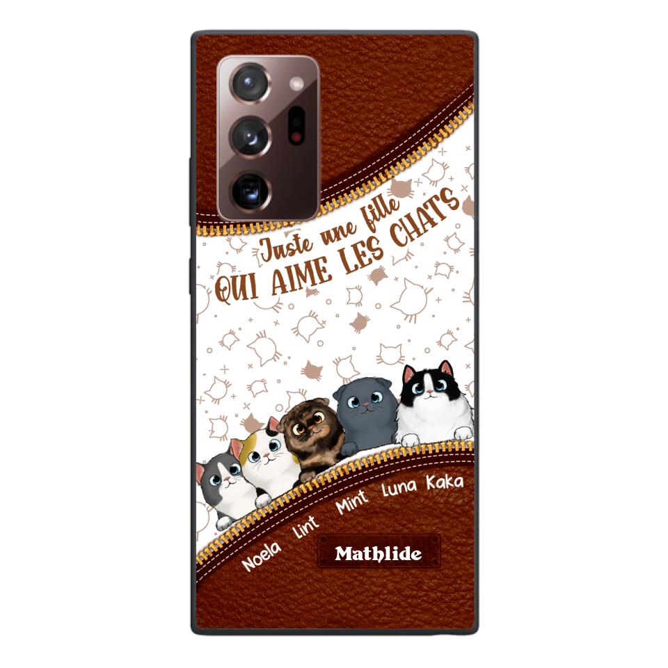 Coque de téléphone personnalisée pour amoureux des chats imprimée 22MAY-DT12