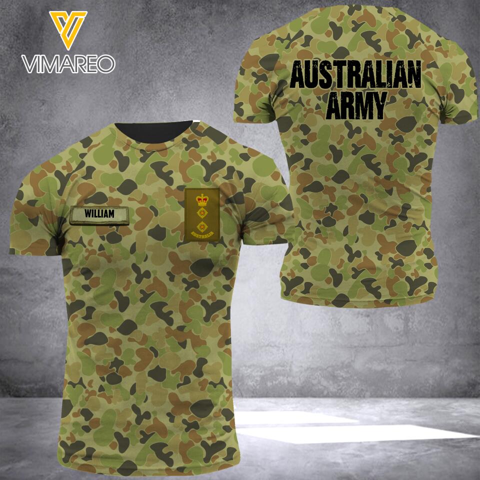 DH Personalized Australian Soldier Tshirt 3D Printed HQ1305
