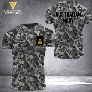 DH Personalized Australian Soldier Tshirt 3D Printed HQ1305