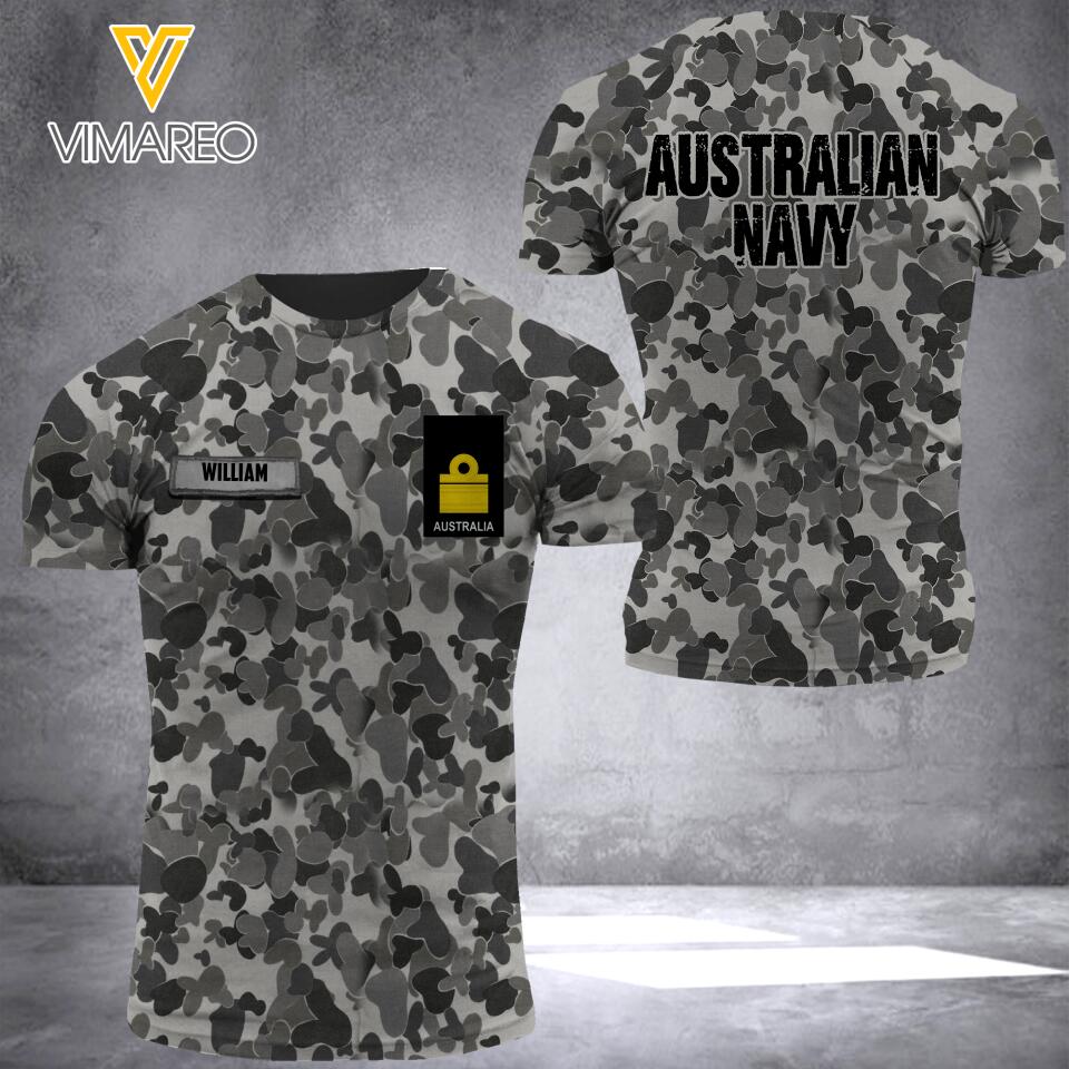 DH Personalized Australian Soldier Tshirt 3D Printed HQ1305