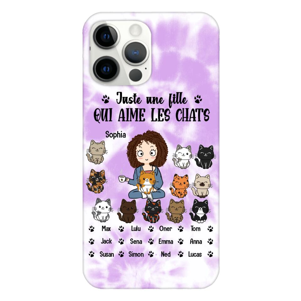 Personalized Girl Love Cat Phone Case Printed 22MAY-HQ13