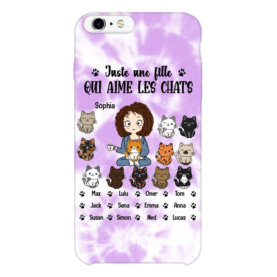 Personalized Girl Love Cat Phone Case Printed 22MAY-HQ13