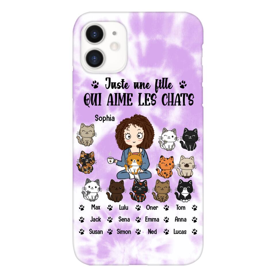Personalized Girl Love Cat Phone Case Printed 22MAY-HQ13
