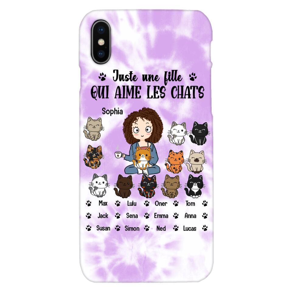 Personalized Girl Love Cat Phone Case Printed 22MAY-HQ13