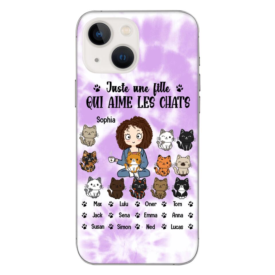 Personalized Girl Love Cat Phone Case Printed 22MAY-HQ13