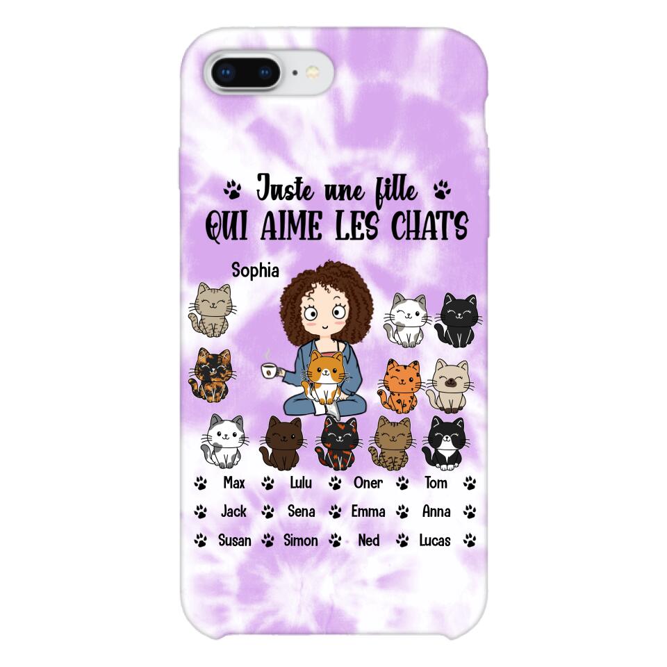 Personalized Girl Love Cat Phone Case Printed 22MAY-HQ13
