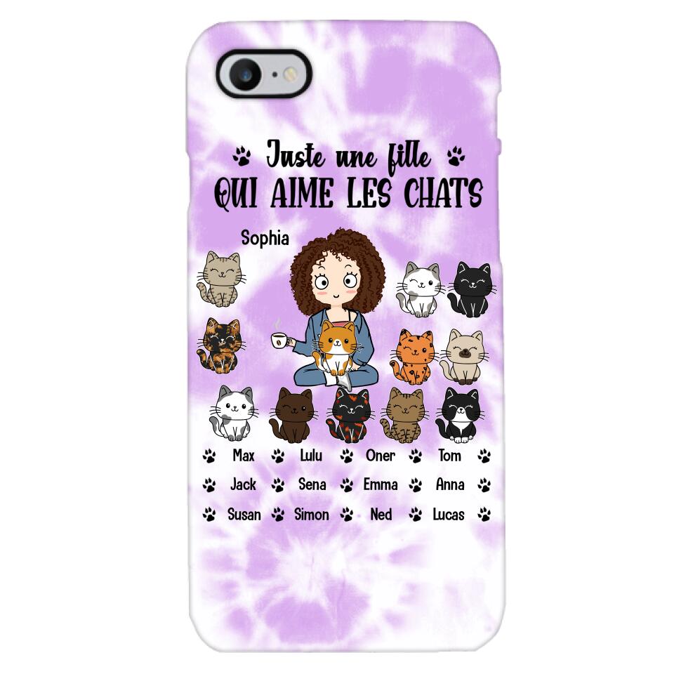 Personalized Girl Love Cat Phone Case Printed 22MAY-HQ13