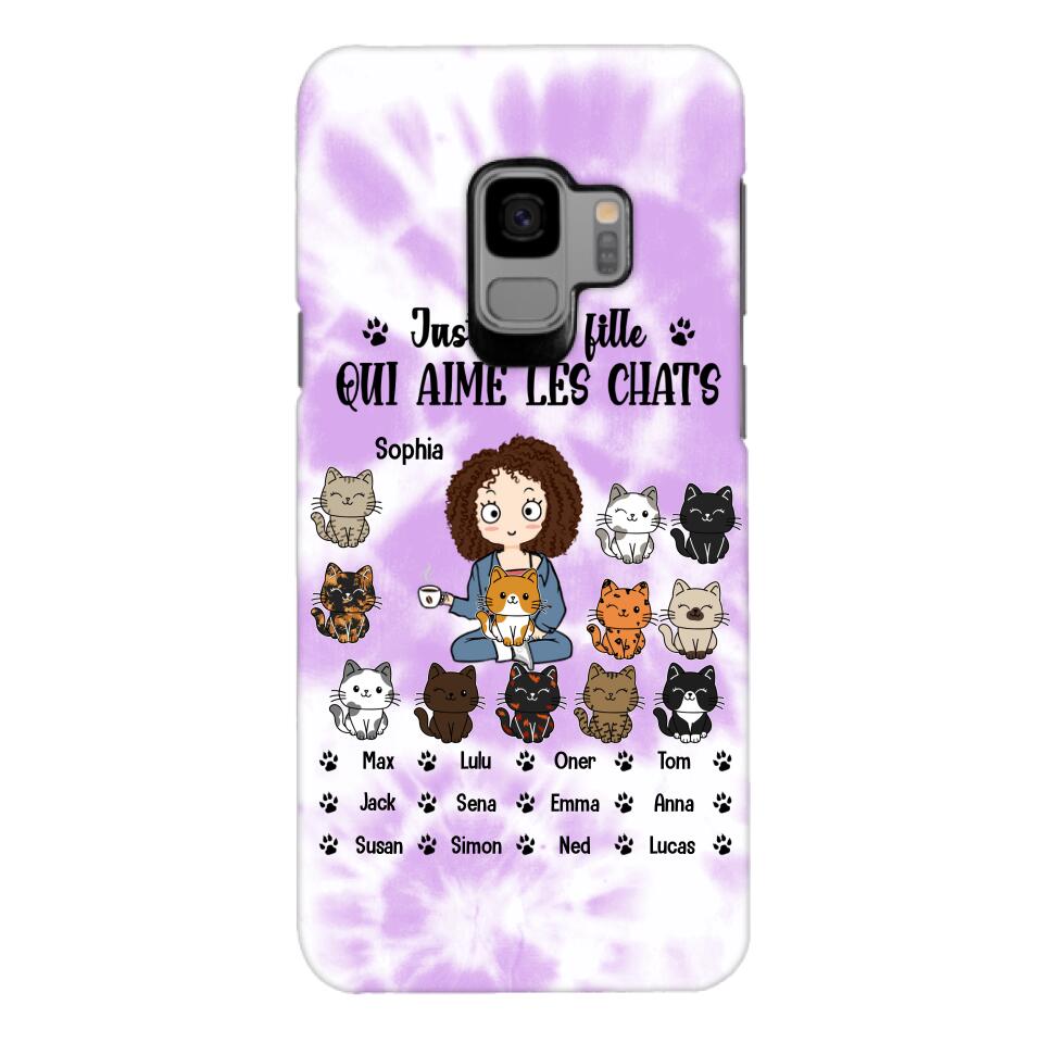 Personalized Girl Love Cat Phone Case Printed 22MAY-HQ13