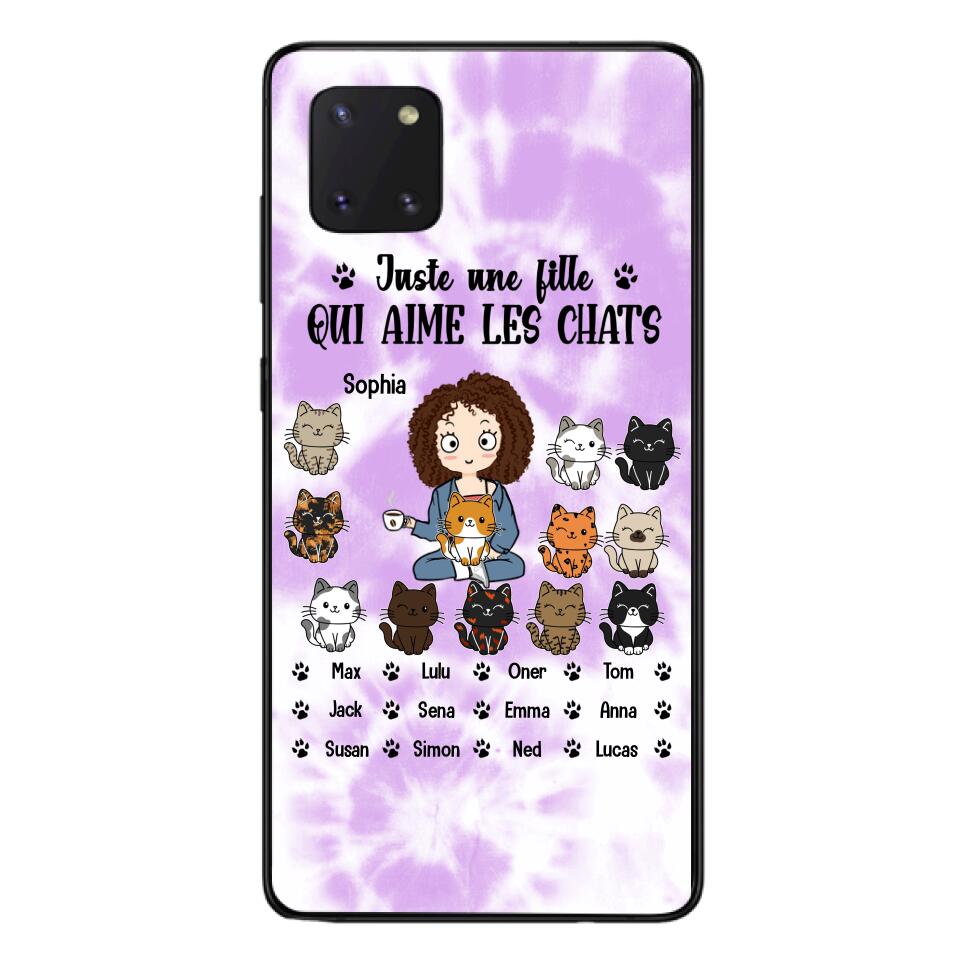 Personalized Girl Love Cat Phone Case Printed 22MAY-HQ13