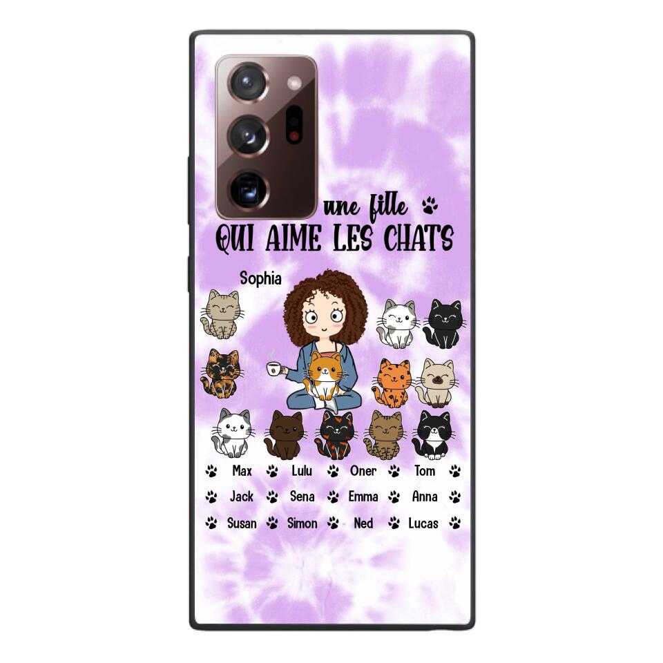 Personalized Girl Love Cat Phone Case Printed 22MAY-HQ13