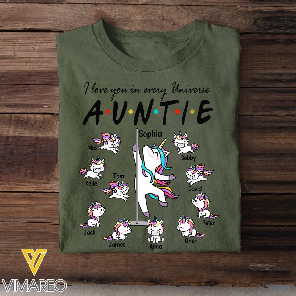 DH Personalized Auntie Tshirt Printed HC1305