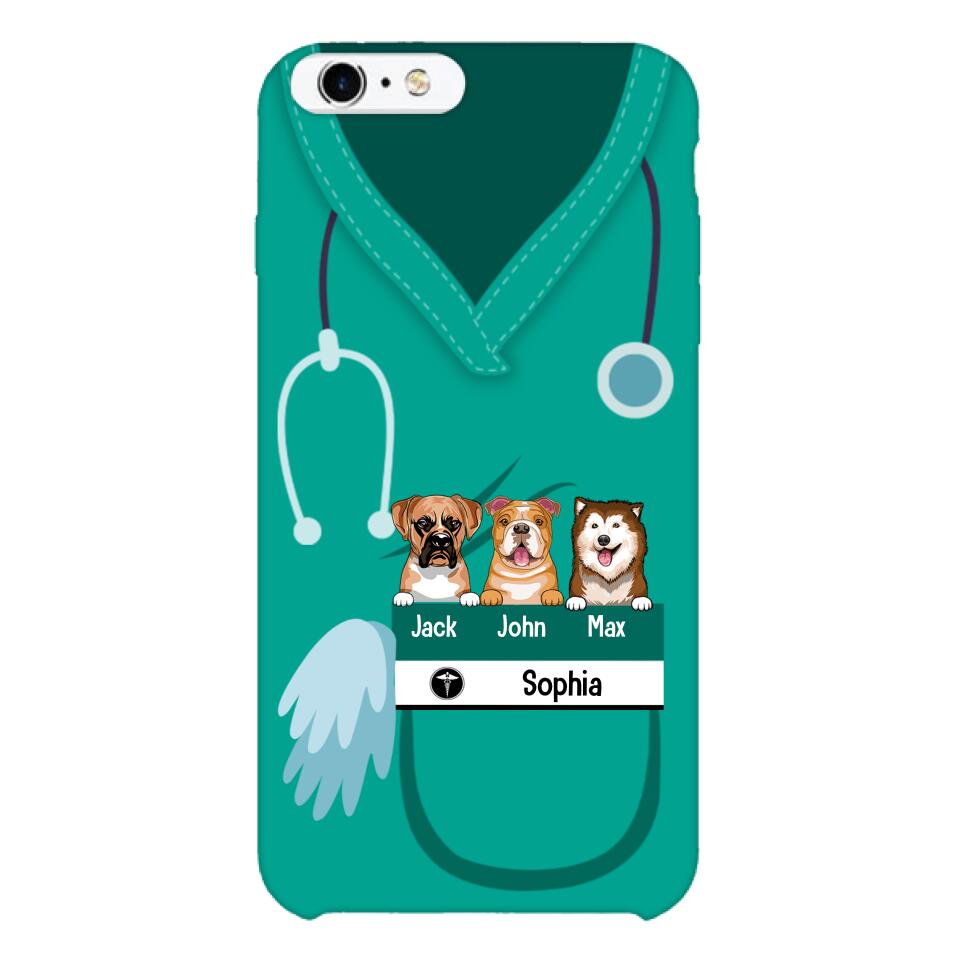 Personalized Nurse Love Dog Phone Case Printed 22MAY-HQ16