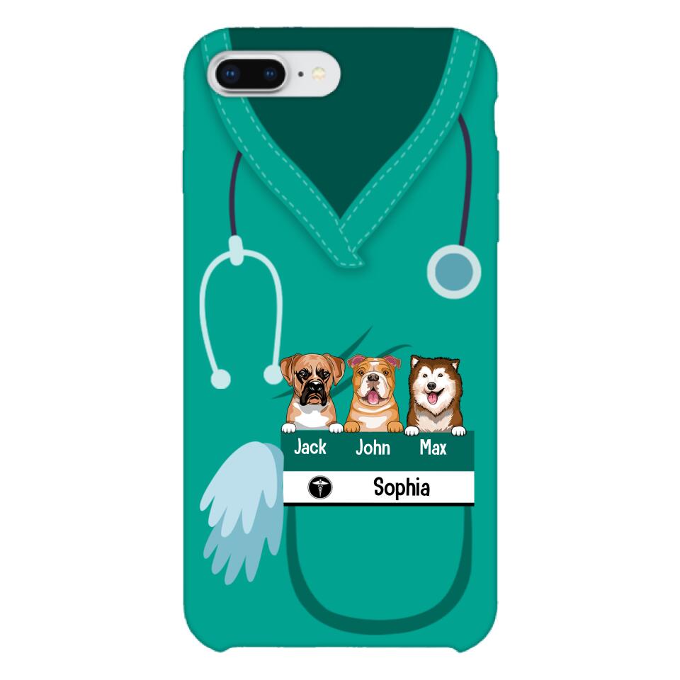 Personalized Nurse Love Dog Phone Case Printed 22MAY-HQ16
